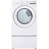 LG 7.4 Cu. Ft. Vented Stackable Electric Dryer in White with Sensor Dry