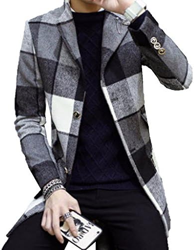 Sebles メンズ アウター コート チェック柄 格子柄 ロング丈 チェスターコート カジュアル コート ジャケット 通販 Amazon