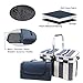 HappyPicnic Insulated Picnic Baskets, 26L Cooler Bag, Shopping Basket, Collapsible Picnic Cooler with Aluminium Handle for Food, Camping, Work or Outdoor Hiking - Wide Navy Blue Stripe