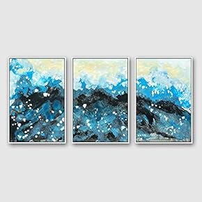 Framed Canvas Wall Art for Living Room, Bedroom Abstract Color Collage Pattern Canvas Prints for Home Decoration Ready to Hanging - 16"x24"x3 Panels