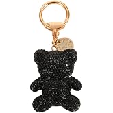 xuzhiyuan Rhinestone Bear Keychain - Sparkly Crystal Bear Charm with Gold Clasp, Colorful Cute Purse/Bag Pendant for Women