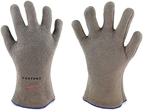 482℉ Fireplace Gloves Heat Proof Gloves 1 Pair 13 Inch Cut Proof Gloves Bbq Mitts for Welding,Kitchen,Ourdoor Bbq