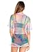 iHeartRaves Tie Dye Mesh Top Women Oversized Sheer Tee Shirt for Raves and Music Festivals (Rainbow, Small)