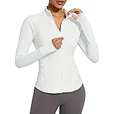 VUTRU Women's Zip Up Cropped Workout Jacket Super Slim Fit Yoga Jackets Lightweight Running Athletic Jacket with Thumb Holes