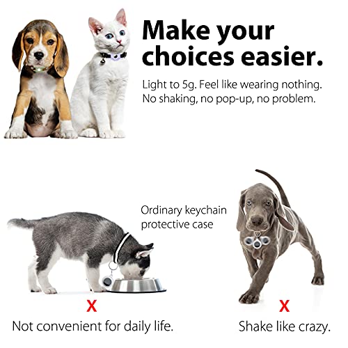 3-Pack Protective Case Compatible with Apple AirTag Dog Collar Holder, Anti-Lost Silicone AirTag Cat Puppy Collar Cover with Screen Protectors - Black & Orange & White