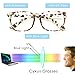 Cyxus Blue Light UV Blocking Glasses, Clear Lens, Anti Eye Fatigue, Leopard Print Frame
