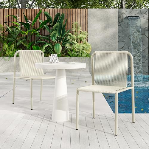 Christopher Knight Home Set of 2 Burgess Minimalist Patio Wicker Stacking Dinin…