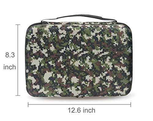 SHBC 4 FOAMS Free choice Pistol Case with Password lockable- Fits Full Size Handgun & Revolvers Waterproof green camouflage bag with handle Fits most Glock, Smith and Wesson (S&W), Ruger, Colt,etc.