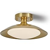 SHENGQINGTOP Dimmable Brass Ceiling Light Flush Mount Modern LED Lighting Fixture, 5CCT 3000 K- 6000 K Ceiling Lamp for Bedro