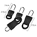 16 Pieces Replacement Zipper Tags Zip Fixer for Clothes or Bags, Black