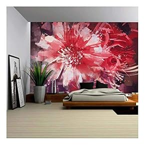 Beautiful Autumn Flowers,Old Painting Style - Removable Wall Mural | Self-Adhesive Large Wallpaper - 66x96 inches