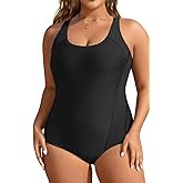 Aqua Eve Plus Size Swimsuits Athletic One Piece Bathing Suit for Women Tummy Control Slimming Swimwear