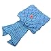 Sun Cling Handmade Soft Crochet Mermaid Blankets Blue Knitted Pattern Seasons Sleeping Blankets Adult for Women,Girls,Teens