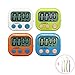 Xpeciall 11 Kitchen Timers Clock with Big Digits Loud Alarm Magnetic Backing and Stand with Large LCD Display for Cooking Baking (4 Pack, 4 Color)