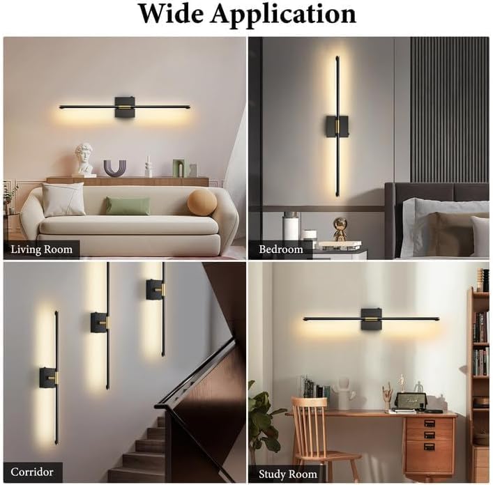 Wall Sconces Set of 2 Battery Operated, Wireless USB Rechargeable Wall Lights with Remote Control, 360° Rotation, 8000mAh LED Dimmable Picture Lamp for Living Room, Bedroom, Hallway