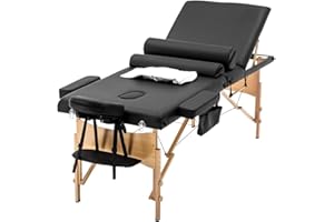 BestMassage Massage Bed Portable Massage Table 73" Long 28" Wide Lash Bed 3 Folding Heigh Adjustable Spa Table with Towel Han
