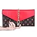 Women Flower Designer Evening Clutch Crystal Evening Handbag with Lock (Red)
