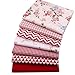 Red Print 100% Cotton Fat Quarters Fabric Bundles, Precut Quilting Fabric for Sewing Crafting,18