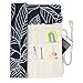 Knitting Needles Holder Case Rolling Organizer for Crochet Hooks Accessories, Mother's Day Gift (Navy Leaf)