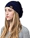 Slouchy Cable Knit Beanie - Chunky, Oversized Slouch Beanie Hats for Men & Women - Stay Warm & Stylish - Serious Beanies for Serious Style (Navy Blue)