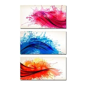 Canvas Prints Wall Art -Collection of Colorful Abstract Watercolor Banners. Vector Illustration| Modern Home Deoration/Wall Art Giclee Printing Wrapped Canvas Art Ready to Hang - 16"x24" x 3 Panels