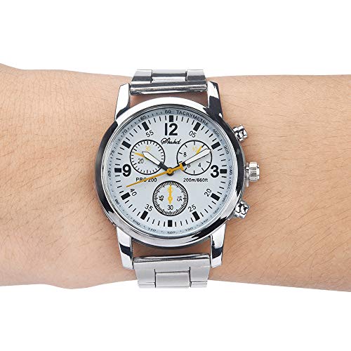 Ankola Men's Faux Chronograph Business Dress Watch Stainless Steel Strap Quartz Analog Watch