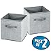 InterDesign Aldo Fabric Closet Storage Organizer Cube for Toys, Sweaters, Accessories - Pack of 2, Gray