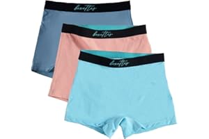 BOXETTES Girls' Boxer Briefs. 3-pack sampler Cotton, Modal and Nylon Mesh. Sensory-friendly. Full-coverage. Super soft. Tagless.