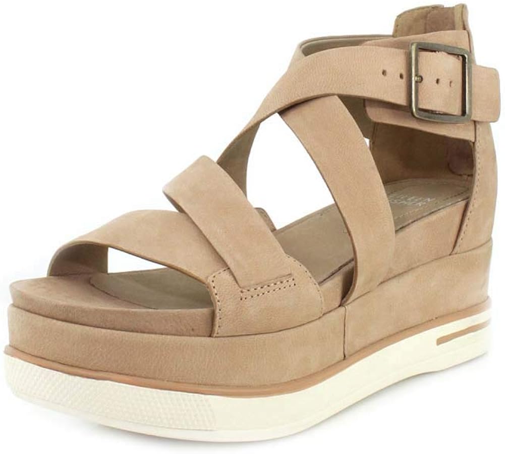 Amazon.com | Eileen Fisher Womens Boost Washed Leather Platform Sandal | Platforms & Wedges