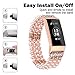 fastgo Compatible for Fitbit Charge 3 Bands for Women Sport Handmade Bracelet Wristband Compatible for Fitbit Charge 3 Smart Watch(Pearl Pink)