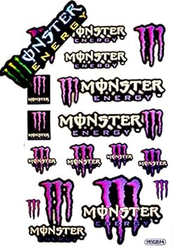Amazon モンスターエナジー ステッカー アルミホロ立体エンブレムステッカーセット Monster Energy Sticker Light Purple Type 14 ｌ サイズ ライトパープル タイプ 14 ステッカー デカール 車 バイク