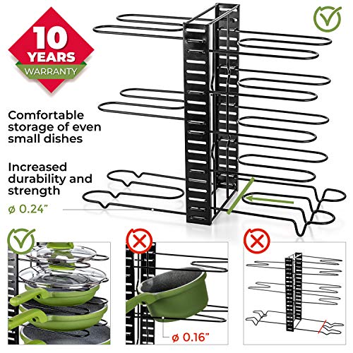 UPGRADED Adjustable Pot Organizer Frying Pan Organizer Pot Rack Organizer Adjustable Pot