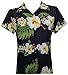 ALVISH Womens Hawaiian Shirt Hibiscus Flower Aloha Beach Top Blouse Casual Swim Ladies