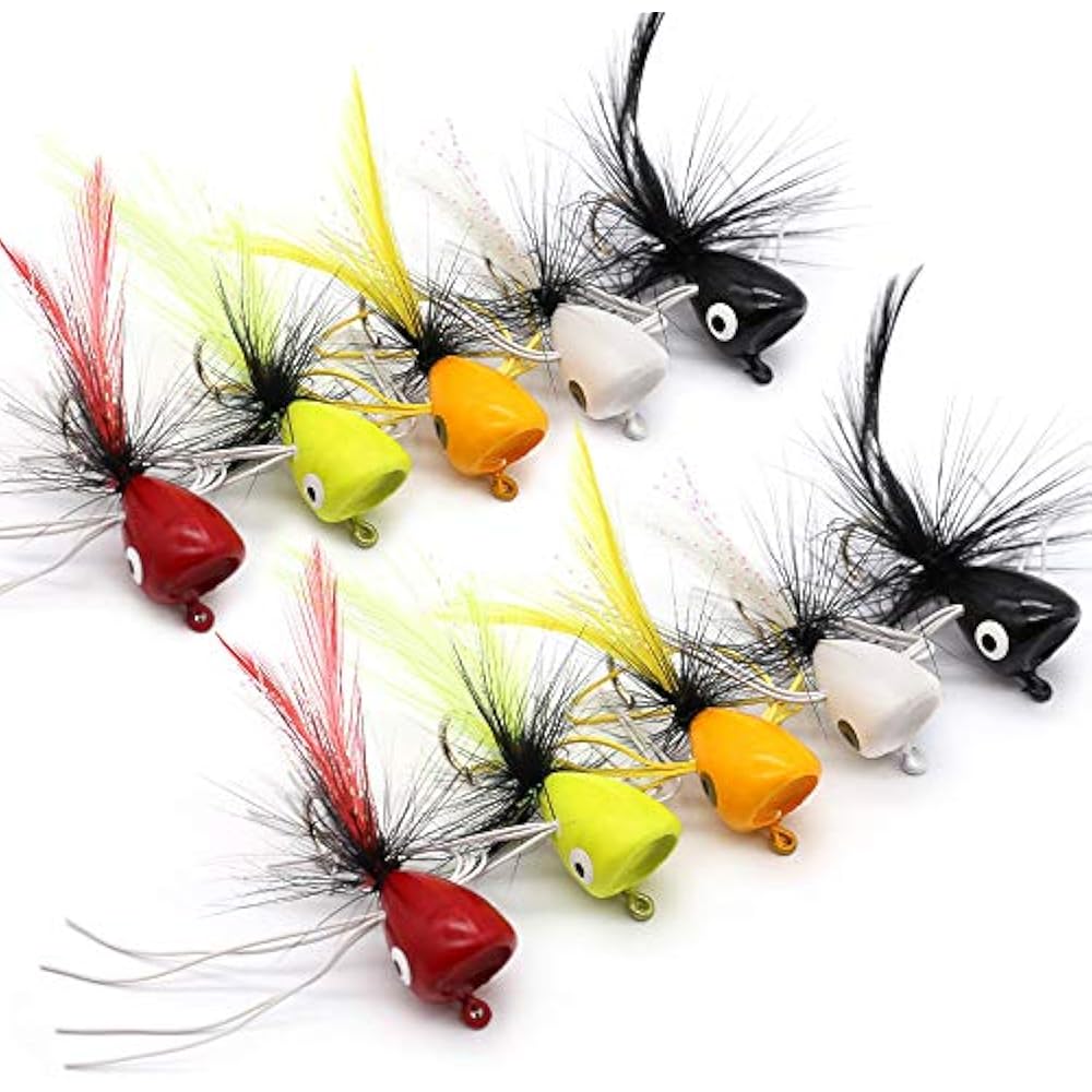 Fly Fishing Poppers Lures For Bass Panfish Flies Topwater Crappie