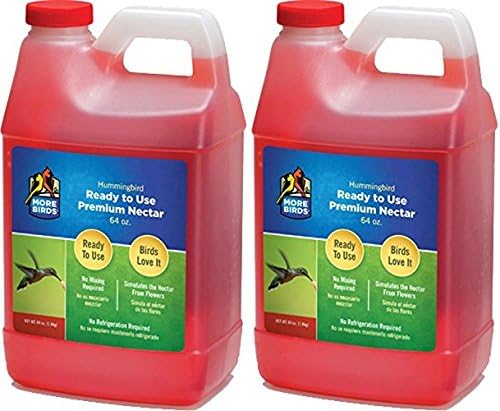 More Birds (2 Pack) Premium Hummingbird Nectar, 64-Ounces Per Container