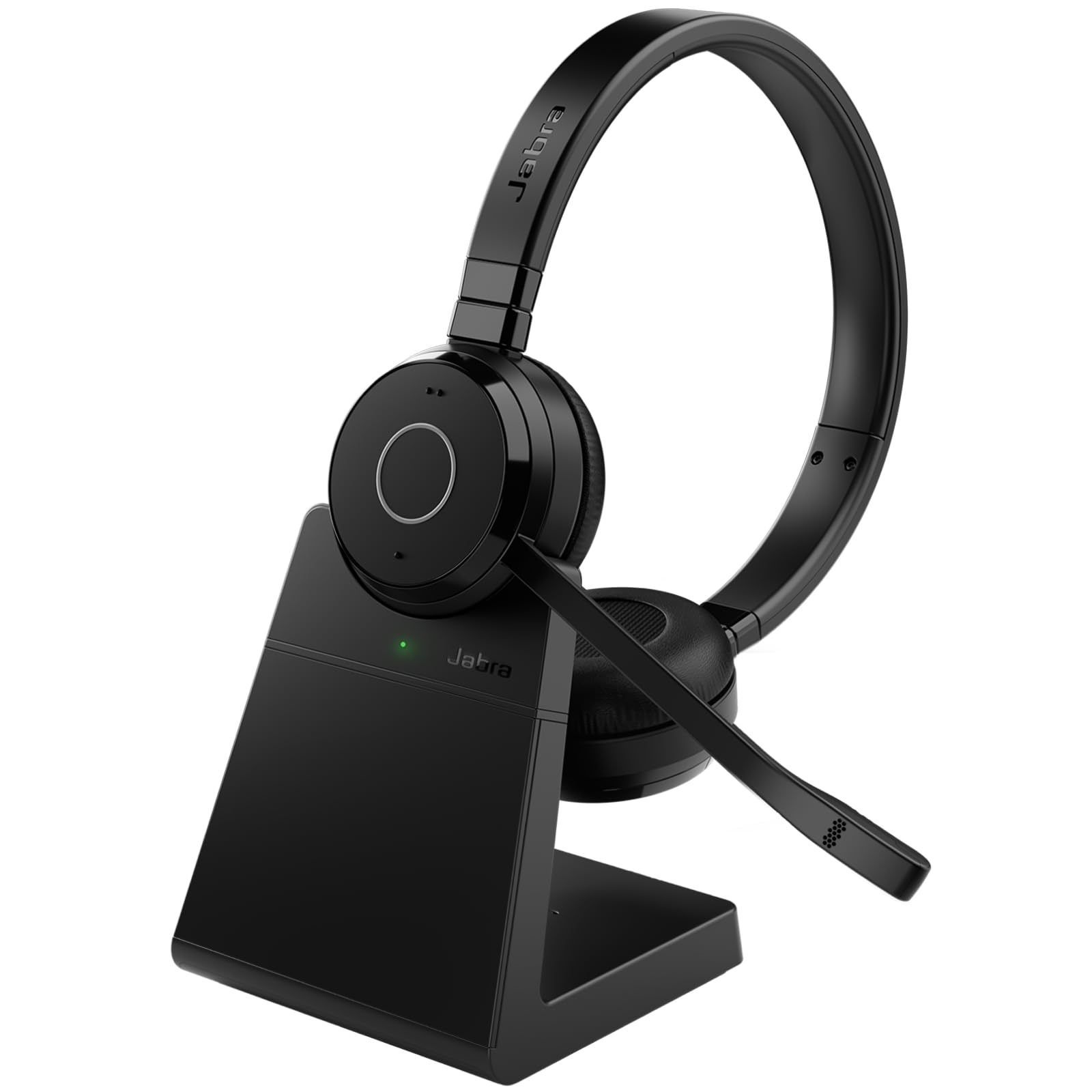 Photo 1 of Jabra Evolve 65 TE (Third Edition) Wireless Dual-Ear Headphones w/Charging Stand - Noise-Canceling Mic, 16 hr Battery Life, Dual Connectivity, MS Teams Certified, Supports Other Platforms, Black