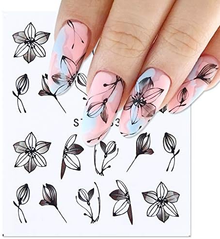 Ybrb ネイルズ葉花眩しいネイルアートの装飾水デカールスライダーマニキュアデザインchstz0 901上の黒い花ステッカー1個 Color Stz0 Br5 496円 大人気 New Arrival 最安値挑戦 年中無休 高品質 通販