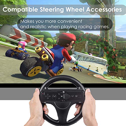 Poulep Wireless Remote Controller for Nintendo Wii Wii U Console with Motion Plus - Black and Black - Thumbnail 5