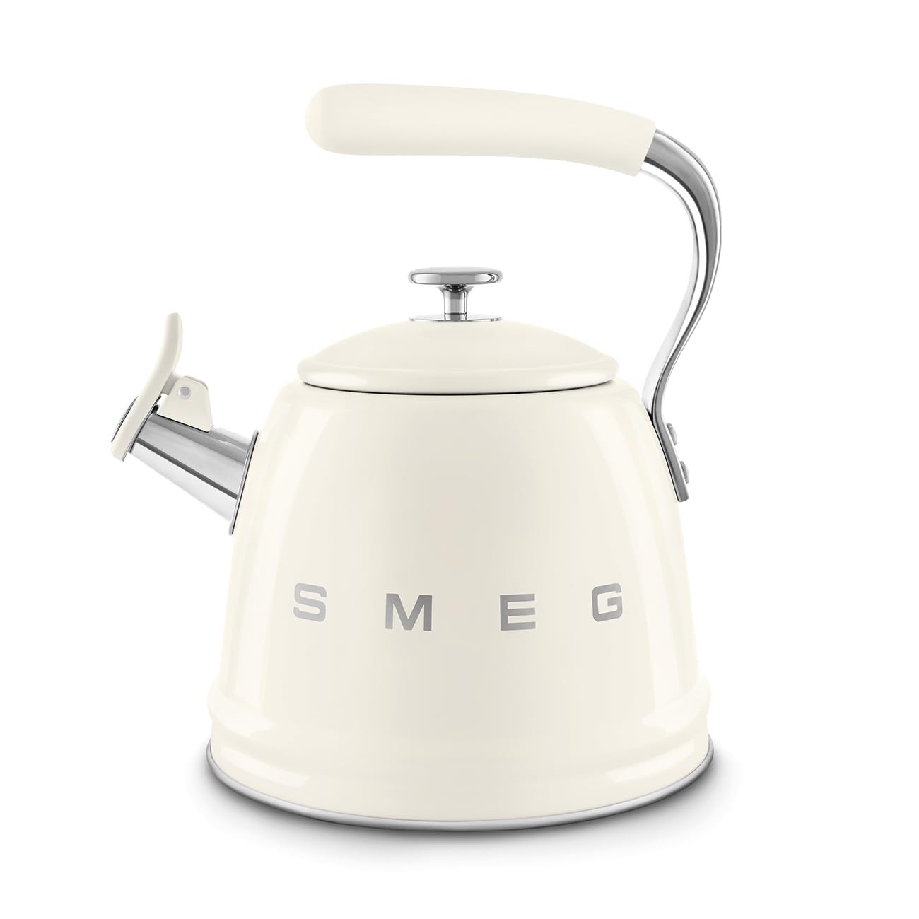 Hervidor con silbato retro para estufa SMEG - 2.4Q (crema)