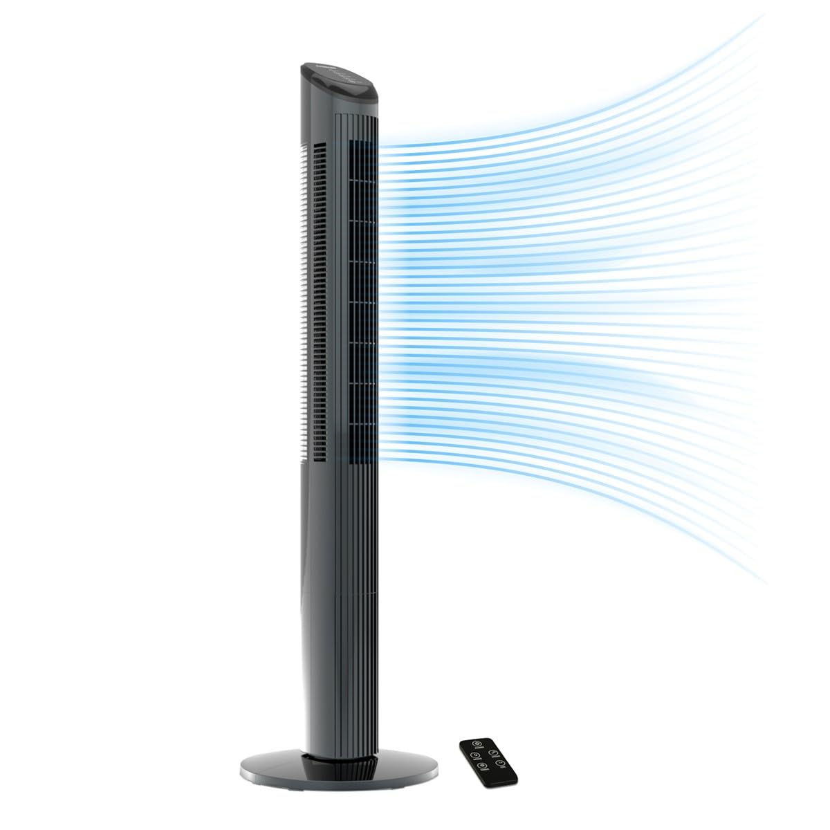 Everdure 45” Oscillating Tower Fan, Remote Controlled, 3 Speed Settings, Powerful and Targeted Airflow Control, Portable, Perfect Cooling Fan for Bedroom, Living Room, Home Office, Graphite