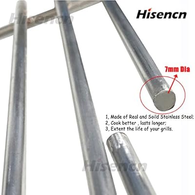 Hisencn Stainless Steel Solid Rod Replacement Parts Grill Grids Cooking Grates for Sunbeam, Nexgrill, Grill Master 720-0697 Gas Grill Cooking Grid Set of 2