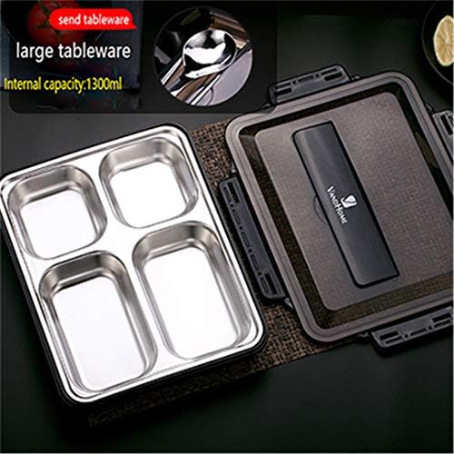 Thickened 304 Stainless Steel Lattice Heat Preservation Lunch Box 1 Pieces Lovely Student Office Staff Special Bento Box large