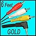Parts Express 3.5mm Plug (4 Pole) To 3 RCA A/V Cable 6 feet