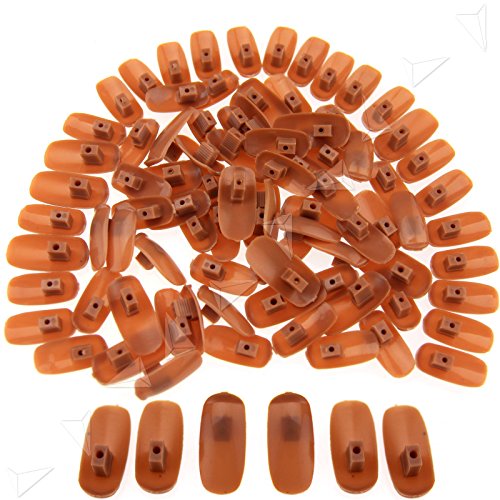 PANA USA Training Practice Tips - False Fake Nail Tips for Nail Manicure DIY Tech Nails Model Art Tools (Brown Tips)