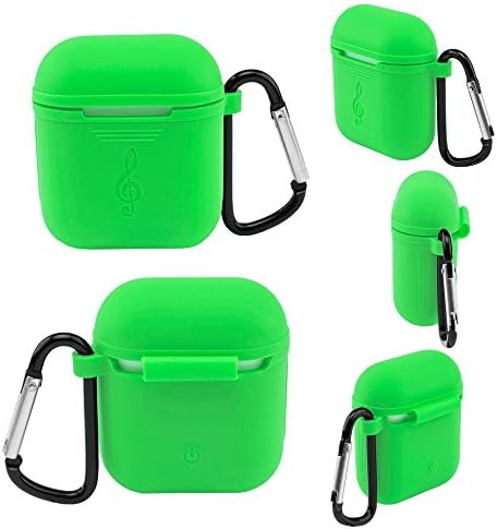 PHERSION Silicone Protective Cover Case with Aluminum Keychain for Apple AirPods Wireless Earphone Charging Case