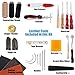 Premium Leather Sewing Kit - 31 Pieces Including Leather Swatches, Awl, Needles, Waxed Thread, Trencher, etc. Makes a Great Gift