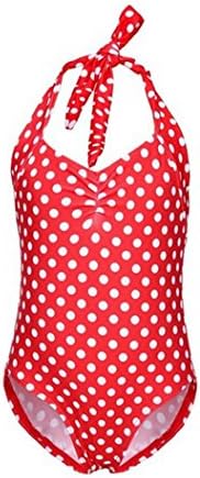 UP LURE Retro Polka Dot Toddler Baby Girls One Piece Bikini Swimwear bathing Suit (Large, Red)
