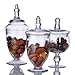 Clear Glass Apothecary Jars - Set of 3 - Wedding Candy Buffet Containers
