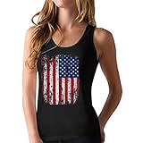 4th of July Vintage Distressed USA Flag Racerback Women's Tank Top