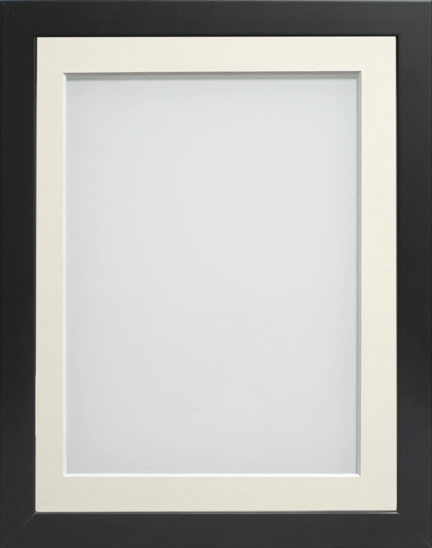 Frame Company Connolly Range Black Wooden Picture Photo Frame with Ivory Mount 8x6 for pic size 6x4 *Choice of Sizes* Fitted with Real Glass